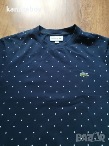 lacoste Men's Crewneck Polka Dotted Cotton - страхотна мъжка тениска КАТО НОВА S, снимка 4 - Тениски - 50673655