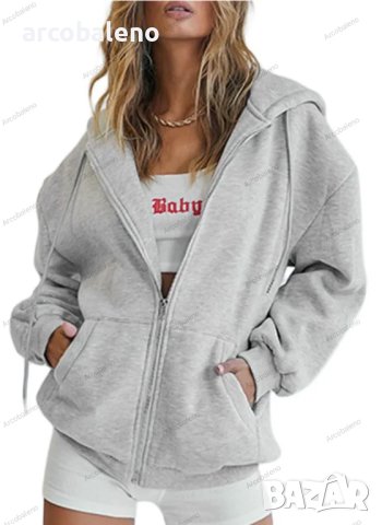 Дамски суичър с цип и качулка, 6цвята, снимка 13 - Суичъри - 42093112