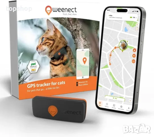 Чисто нов мини GPS тракер за котки Weenect Cat XS (С включена каишка)  