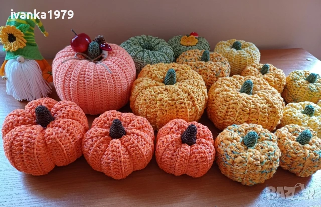 Декорация плетени тикви и гъбки, снимка 6 - Декорация за дома - 42290950