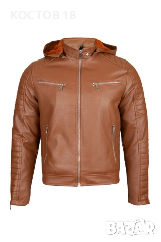 Мъжко зимно кожено яке – 3459, снимка 2 - Якета - 52500470