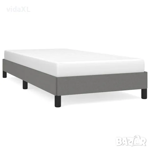 vidaXL Рамка за легло без матрак, тъмносива, 90x200 см, плат