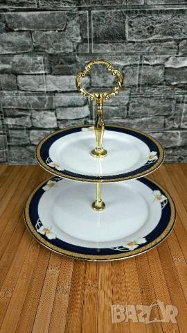 Двуетажни порцеланови етажерки, снимка 2 - Декорация за дома - 52091253