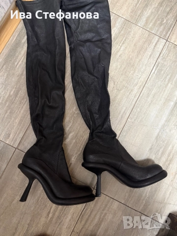 Разкошни Vic Matie нови  дълги черни чизми ботуши до каляното кожени , снимка 3 - Дамски ботуши - 52829975
