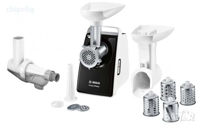 Месомелачка, Bosch MFW3X17B Meat grinder, CompactPower, 500 W, White, снимка 1 - Месомелачки - 38424213
