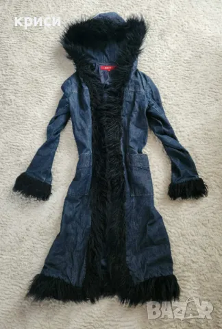 Дамско дълго дънково манто Only размер S 