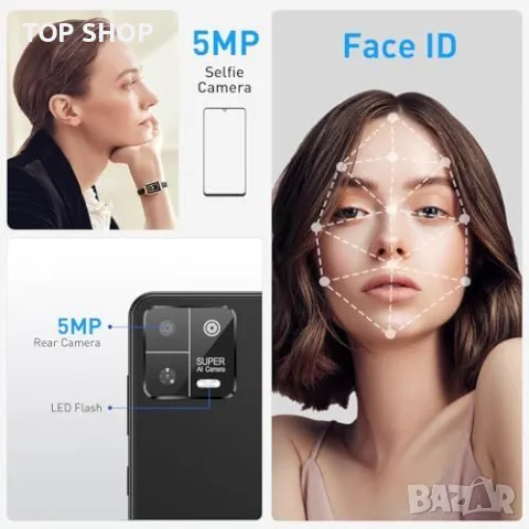 Нов отключен телефон смартфон с 5MP камера 2GB+16GB голяма батерия, снимка 5 - Телефони с две сим карти - 49520578