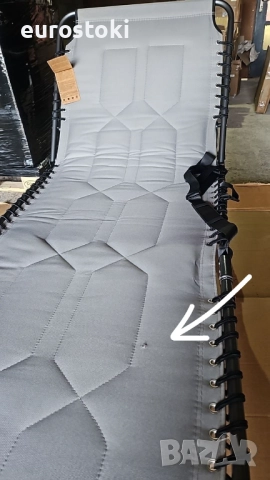 Сгъваем шезлонг KingCamp, голям подплатен градински шезлонг с 5 регулируеми позиции, 200 х 68 см, снимка 9 - Градински мебели, декорация  - 52776867