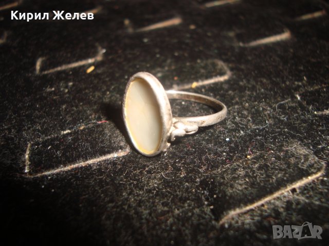 СТАР 19 ВЕК СРЕБЪРЕН СЕДЕФЕН ПРЪСТЕН РЪЧНА ИЗРАБОТКА УНИКАЛНО РЕТРО БИЖУ ВИСОКА ПРОБА СРЕБРО 17221, снимка 7 - Антикварни и старинни предмети - 33737021