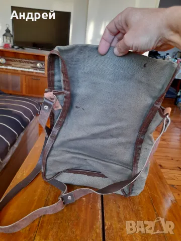 Стара брезентова чанта #19, снимка 6 - Антикварни и старинни предмети - 48896702