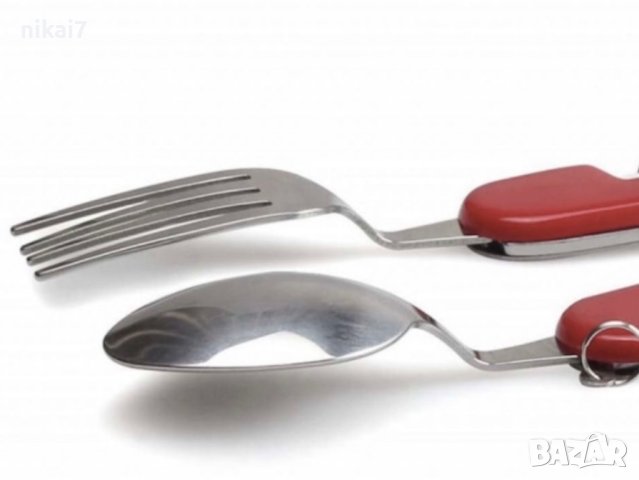 джобен нож многофункционален 8 в 1 льжица+вилица планина къмпинг 19см, снимка 3 - Други стоки за дома - 42055076