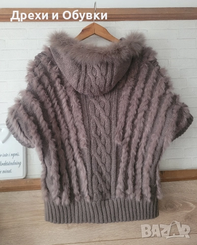 Елек естествен косъм лисица и вълна , снимка 3 - Елеци - 52627930