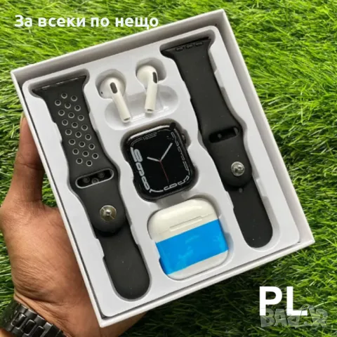 Лот от Смарт Часовник и слушалки Pro Max с 2 броя каишка. ЗА РАЗГОВОРИ И СЪВМЕСТИМ СЪС ВСИЧКИ ТЕЛЕФО