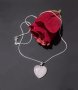 Посребрено Колие Сърце + Кутийка + Торбичка розов кварц Подарък за жена, снимка 6