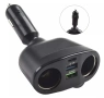 Зарядно разклонител за запалка 2-ка с 2 USB и волтметър, снимка 3