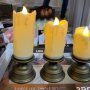 4169 Комплект реалистични електронни свещи на поставка, 3 броя, снимка 3