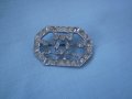 Старинна  аристократична брошка сребърно покритие е цирконий, снимка 2