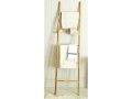 Бамбукова стълбовидна стойка за кърпи за баня, снимка 1 - Етажерки - 30247351