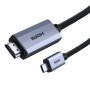 Кабел USB Type C - HDMI 2.0 4K 60Hz 1m Baseus WKGQ010001 Черен Cable USB Type-C to HDMI , снимка 1