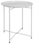 Кръгла метална сгъваема масичка за кафе с поднос за балкон, тераса, бяла, снимка 2