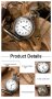 NOUSEG винтидж гравиран джобен кварцов часовник Коне + верижка, снимка 3