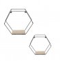 Декоративни рафтове, Метални, шестоъгълници, Дървена основа, 2 размера, 2 бр., снимка 1