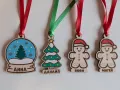 Коледни персонализирани дървени играчки за елха, снимка 2