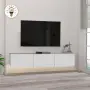 ТВ ШКАФ за телевизор с LED осветление в бял цвят 180×29.5×29.5cm., снимка 1