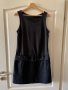 Елегантна черна с ниска талия комбинирана рокля букле и трико , снимка 1 - Рокли - 39930741