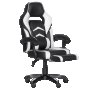 Геймърски стол Carmen 6198 с подвижна опора за крака - Черен/Бял, снимка 1 - Столове - 13559246