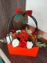 Кошница със сапунени цветя, снимка 1 - Коледни подаръци - 38800785