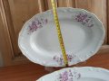 Стар български порцелан Изида барок плато чиния елипса, снимка 5
