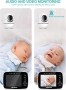 OBVHNUA Бебефон с камера 3.5-инчов видео бебефон LCD бебефон с въртене 355°/120° Еко режим , снимка 8