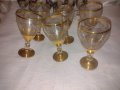 Антикварен сервиз за ракия  гравирани чаши богато позлатени с широк златен кант , снимка 7