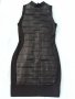 Много ефектна маркова черна рокля ЕКСПЛОЗИЯ-кожа и стегнато трико,елегантна, изкл.впечатляваща , снимка 1