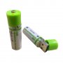 2 броя  USB Презареждаеми Батерии  AA батерия Nimh 1450mah AA 1.2V, снимка 1