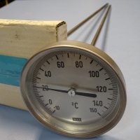 биметален термометър Wika thermometer ф100mm, -10/+150°C, L-500mm, снимка 10 - Резервни части за машини - 37082741