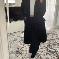 Черно дамско палто, Zara, размер М, снимка 3 - Якета - 42759779