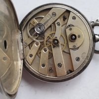 Стар сребърен джобен часовник с ключ, снимка 12 - Антикварни и старинни предмети - 44369462