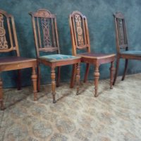 Старинни столове с маса, снимка 3 - Столове - 38043670