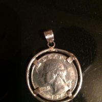 Сребърен медальон dollar, снимка 4 - Антикварни и старинни предмети - 38987753