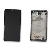 Оригинален Дисплей с тъчскрийн с рамка за Samsung Galaxy A72 4G 5G / Черен, снимка 1 - Резервни части за телефони - 44213634
