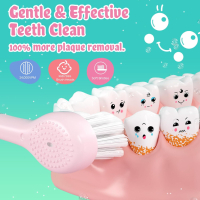 Seago Kids Детска електрическа четка за зъби, акумулаторна, с магнитно зареждане, розова, снимка 6 - Други - 44734879
