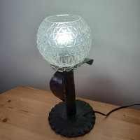 Стара лампа от ковано желязо, снимка 6 - Настолни лампи - 44615015
