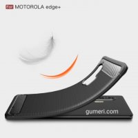  Motorola Moto Edge + Карбонов удароустойчив гръб , снимка 4 - Калъфи, кейсове - 30460015