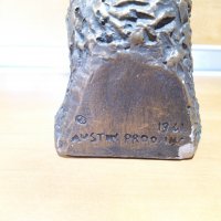 Стара скулптура, "Мислителят", Austin Prod. Inc., 1961, снимка 6 - Статуетки - 29117531