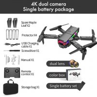 Drone F190 черен модел с LED, 4k камера, Wifi свързаност, сензор за гравитация, 360° ротация , снимка 7 - Дронове и аксесоари - 39973364