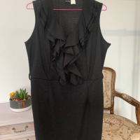 Елегантна черна рокля в размер XL, снимка 7 - Рокли - 44518647