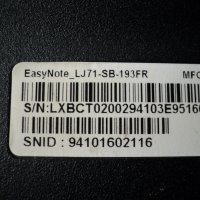 Packard Bell EasyNote – LJ71/KBYF0, снимка 7 - Части за лаптопи - 31633043