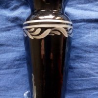 Черна керамична ваза, снимка 3 - Вази - 31505021